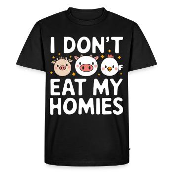 Végétarien Végétalien Végétarien Végétarien - T-shirt Premium bio Homme - noir - Devant - Nico (187cm)