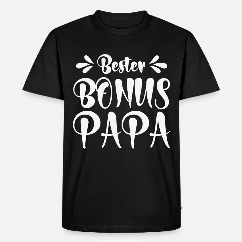 Bester Bonus Papa - Männer Premium Bio T-Shirt - Schwarz