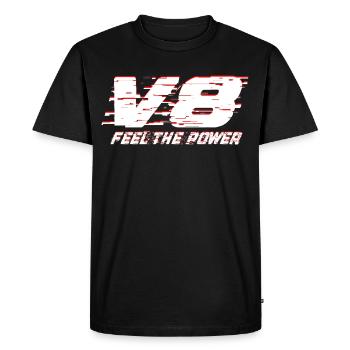V8 - T-shirt Premium bio Homme - noir - Devant - Nico (187cm)