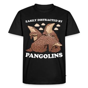 Facilement distrait par les pangolins Pangolin - T-shirt Premium bio Homme - noir - Devant - Nico (187cm)