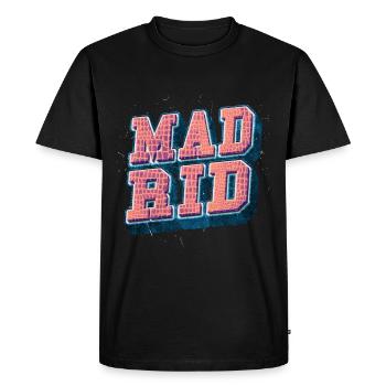 Madrid Espagne City Font Vintage Rétro - T-shirt Premium bio Homme - noir - Devant - Nico (187cm)