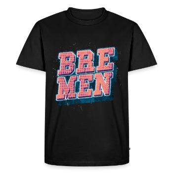 Brême Allemagne City Font Vintage Rétro - T-shirt Premium bio Homme - noir - Devant - Nico (187cm)