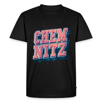Chemnitz Allemagne City Font Vintage Rétro - T-shirt Premium bio Homme - noir - Devant - Nico (187cm)