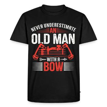 Archery Archer Old Man - Men's Premium Organic T-Shirt - black - Front - Nico (187cm)