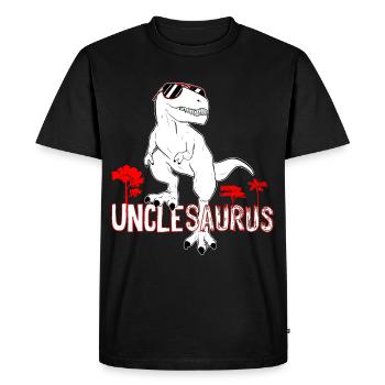 Unclesaurus T rex Uncle Saurus Dinosaur Men - Men's Premium Organic T-Shirt - black - Front - Nico (187cm)