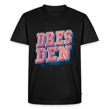 Dresden Germany City Font Vintage Retro - Men's Premium Organic T-Shirt - black - Front - Nico (187cm)