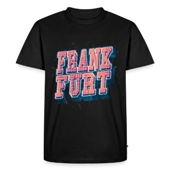 Frankfurt Germany City Font Vintage Retro - Men's Premium Organic T-Shirt - black - Front - Nico (187cm)