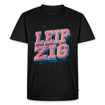 Leipzig Allemagne City Font Vintage Retro - T-shirt Premium bio Homme - noir - Devant - Nico (187cm)