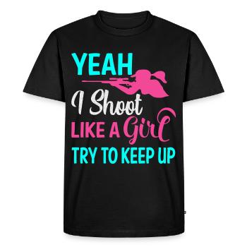 Shooting Girl - Men's Premium Organic T-Shirt - black - Front - Nico (187cm)
