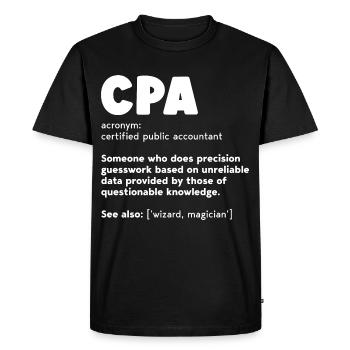 Cpa Definition - Accountant Funny Gift - Men's Premium Organic T-Shirt - black - Front - Nico (187cm)