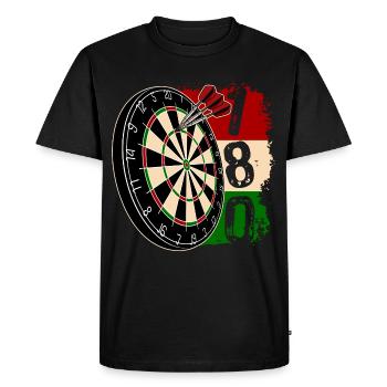 Darts Classics - 180 - Dartfan - Darts Player - Men's Premium Organic T-Shirt - black - Front - Nico (187cm)