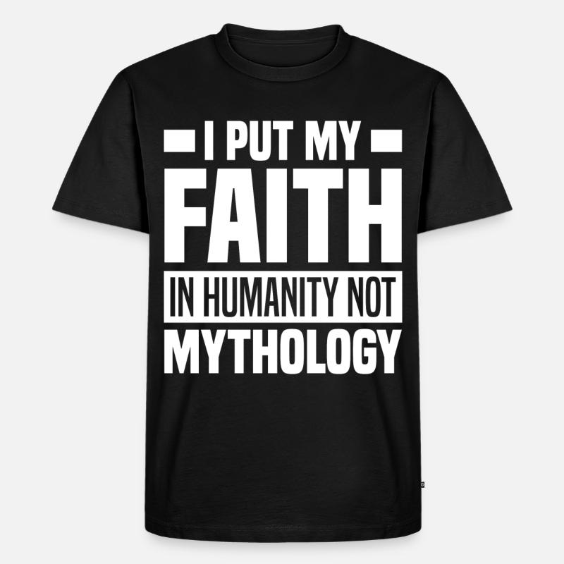 Atheismus Sprüche - Männer Premium Bio T-Shirt - Schwarz