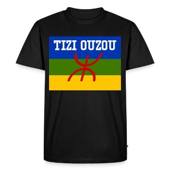 Drapeau Berbère Ville de Tizi Ouzou - T-shirt Premium bio Homme - noir - Devant - Nico (187cm)