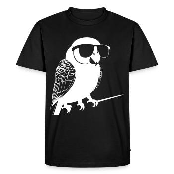 Drôle d’oiseau portant des lunettes de soleil Cool Bourke’s Parak - T-shirt Premium bio Homme - noir - Devant - Nico (187cm)