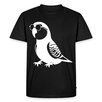 Funny Bird Wearing Sunglasses Cool Bourke's Parak - Men's Premium Organic T-Shirt - black - Front - Nico (187cm)