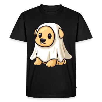Golden Retriever Dog Halloween Ghost - Men's Premium Organic T-Shirt - black - Front - Nico (187cm)