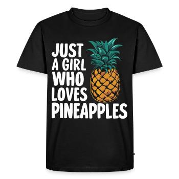 Pineapple tropical hawaiian fruit - Men's Premium Organic T-Shirt - black - Front - Nico (187cm)