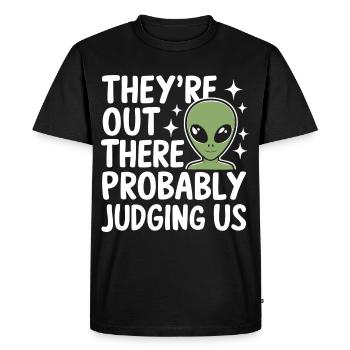Alien UFO Aliens Außerirdischer - T-shirt Premium bio Homme - noir - Devant - Nico (187cm)