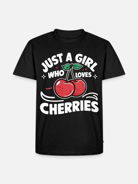 Cherries Cherries Fruits Food - Men's Premium Organic T-Shirt - black