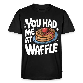 Gaufres Bonbons pour le petit-déjeuner - T-shirt Premium bio Homme - noir - Devant - Nico (187cm)
