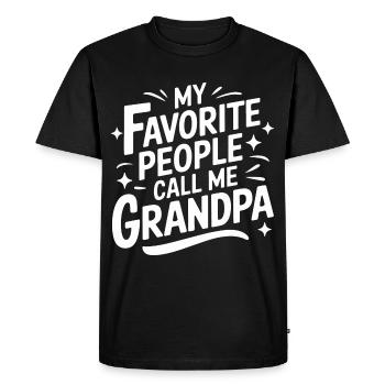 Papy Grand-père Famille Fête des pères - T-shirt Premium bio Homme - noir - Devant - Nico (187cm)