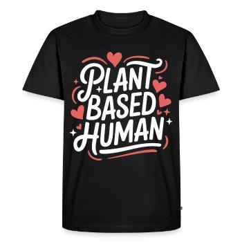 Végétarien Végétalien Végétarien Végétarien - T-shirt Premium bio Homme - noir - Devant - Nico (187cm)