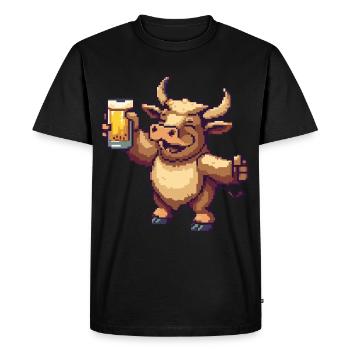 Bière Taurus Pixel - T-shirt Premium bio Homme - noir - Devant - Nico (187cm)