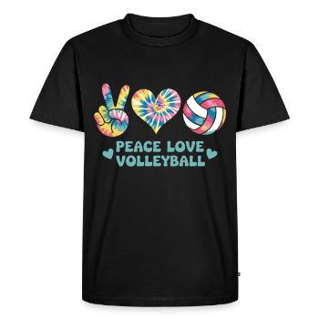 Peace Love Volleyball - T-shirt Premium bio Homme - noir - Devant - Nico (187cm)