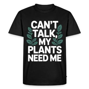 Gardening Time - My Plants Need Me - Men's Premium Organic T-Shirt - black - Front - Nico (187cm)