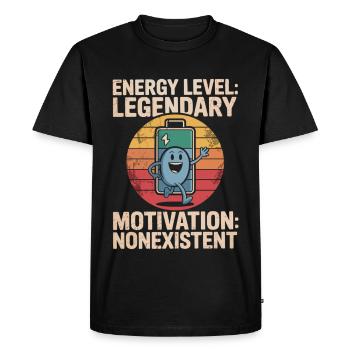 Énergie légendaire, motivation zéro - T-shirt Premium bio Homme - noir - Devant - Nico (187cm)