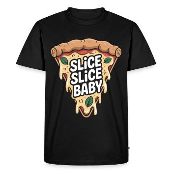 Slice Slice Chemise à pizza pour bébé - T-shirt Premium bio Homme - noir - Devant - Nico (187cm)