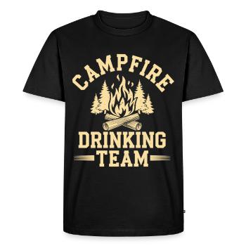 Campfire Drinking Team - Campfire Saufgemeinschaft - Men's Premium Organic T-Shirt - black - Front - Nico (187cm)
