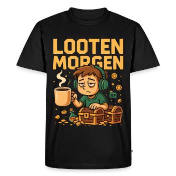 Looting Morning Gamer Chemise - T-shirt Premium bio Homme - noir - Devant - Nico (187cm)