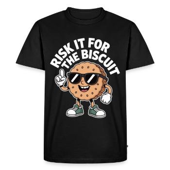 Riskier’s for the Cookie – Chemise à biscuits drôle - T-shirt Premium bio Homme - noir - Devant - Nico (187cm)