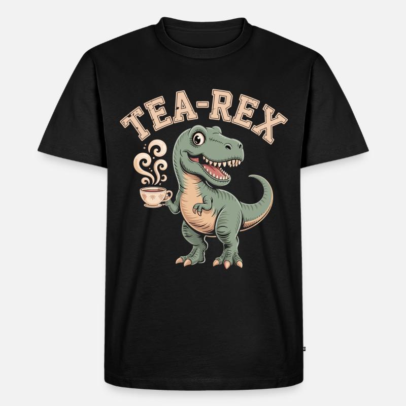 Tea-Rex – Der Tee-Dino - Männer Premium Bio T-Shirt - Schwarz