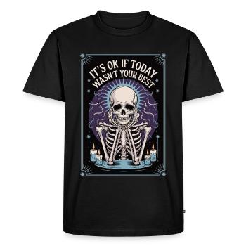 Chemise de tarot squelette – C’est bon - T-shirt Premium bio Homme - noir - Devant - Nico (187cm)
