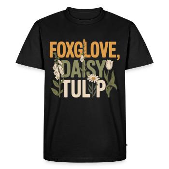 Chemise Fleurie Digitale Daisy Tulipe - T-shirt Premium bio Homme - noir - Devant - Nico (187cm)