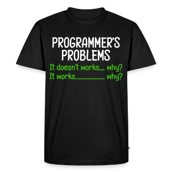 Programmer Tux Problems Birthday Gift - Men's Premium Organic T-Shirt - black - Front - Nico (187cm)