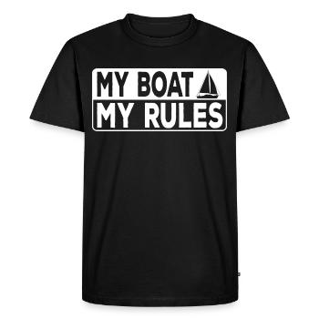 My Boat My Rules Captain's Saying Sailboat - Men's Premium Organic T-Shirt - black - Front - Nico (187cm)