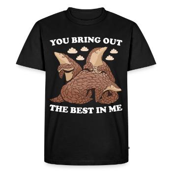 Tu fais ressortir le meilleur de moi Pangolin - T-shirt Premium bio Homme - noir - Devant - Nico (187cm)