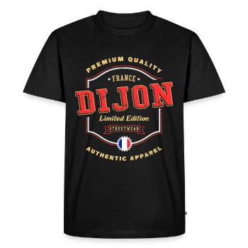 Dijon France City Font Vintage Rétro - T-shirt Premium bio Homme - noir - Devant - Nico (187cm)