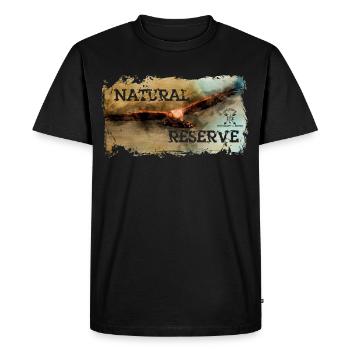 Série "RESERVE NATURELLE" - Circaète Jean-le-Blanc - T-shirt Premium bio Homme - noir - Devant - Nico (187cm)