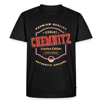 Chemnitz Allemagne City Font Vintage Rétro - T-shirt Premium bio Homme - noir - Devant - Nico (187cm)