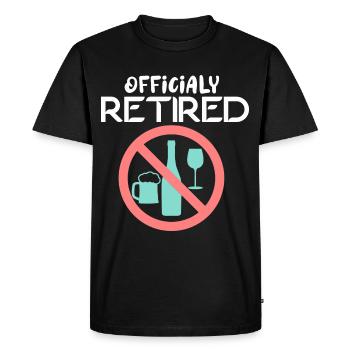 Vétéran alcoolique buveur officiellement à la retraite - T-shirt Premium bio Homme - noir - Devant - Nico (187cm)