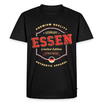 Essen Allemagne City Font Vintage Rétro - T-shirt Premium bio Homme - noir - Devant - Nico (187cm)