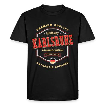 Karlsruhe Allemagne City Font Vintage Retro - T-shirt Premium bio Homme - noir - Devant - Nico (187cm)