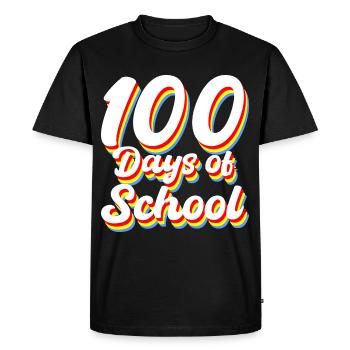 100 jours de cadeau scolaire - T-shirt Premium bio Homme - noir - Devant - Nico (187cm)
