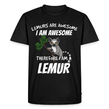 Lémurien - T-shirt Premium bio Homme - noir - Devant - Nico (187cm)