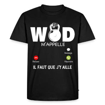 Le Wod M'Appelle Sport Entrainement Humour Homme - T-shirt Premium bio Homme - noir - Devant - Nico (187cm)