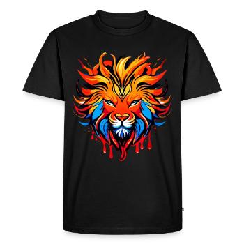 Lion, signe du zodiaque coloré - T-shirt Premium bio Homme - noir - Devant - Nico (187cm)